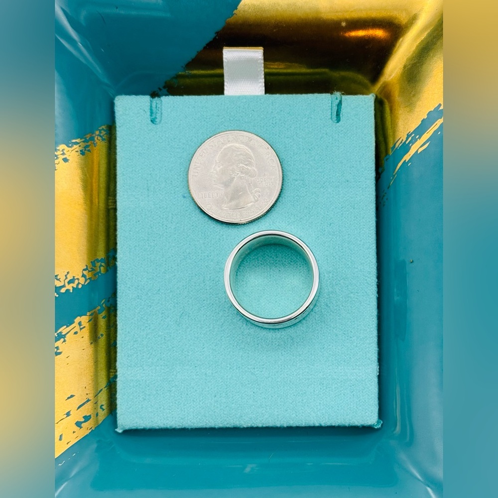 Rare Tiffany & Co 1837 Wide Concave Band Ring Sterling Silver 925 Size 9 - Picture 9 of 11